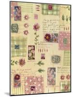 Collage of Flowers and Scraps of Material-Hope Street Designs-Mounted Giclee Print