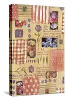 Collage of Flowers and Scraps of Material-Hope Street Designs-Stretched Canvas