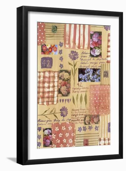 Collage of Flowers and Scraps of Material-Hope Street Designs-Framed Giclee Print