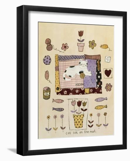 Collage of Flowers, Fish, Mice and Yarn-Hope Street Designs-Framed Giclee Print