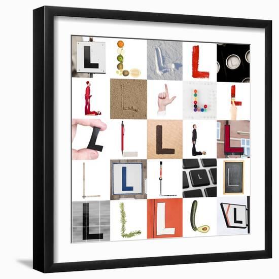 Collage Of Images With Letter L-gemenacom-Framed Art Print