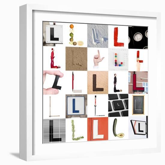 Collage Of Images With Letter L-gemenacom-Framed Art Print