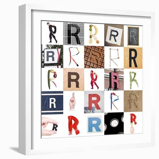 Collage Of Images With Letter R-gemenacom-Framed Art Print