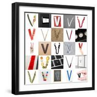 Collage Of Images With Letter V-gemenacom-Framed Art Print