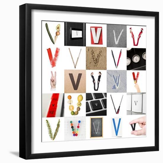 Collage Of Images With Letter V-gemenacom-Framed Art Print