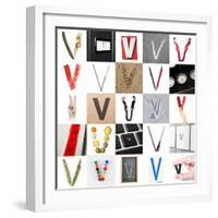 Collage Of Images With Letter V-gemenacom-Framed Art Print