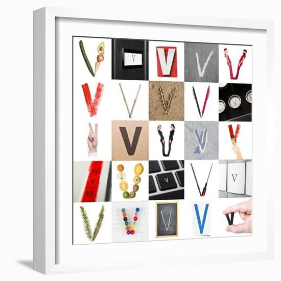 Collage Of Images With Letter V-gemenacom-Framed Art Print