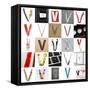 Collage Of Images With Letter V-gemenacom-Framed Stretched Canvas