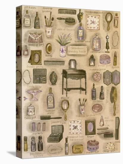 Collage of Items Found on Dressing Table-Hope Street Designs-Stretched Canvas