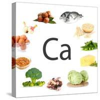 Collage Of Products Containing Calcium-Yastremska-Stretched Canvas