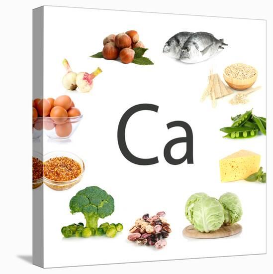 Collage Of Products Containing Calcium-Yastremska-Stretched Canvas