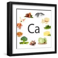 Collage Of Products Containing Calcium-Yastremska-Framed Art Print