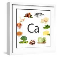 Collage Of Products Containing Calcium-Yastremska-Framed Art Print