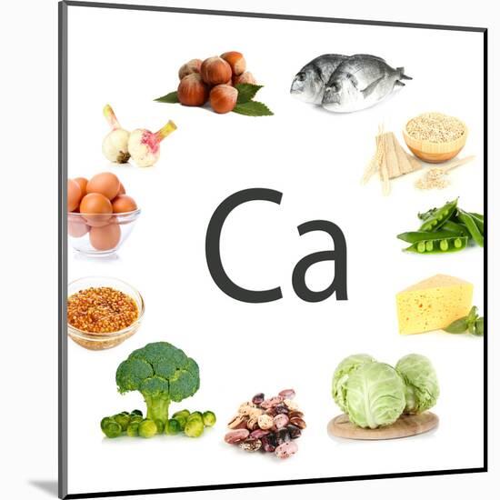Collage Of Products Containing Calcium-Yastremska-Mounted Art Print