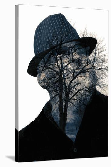 Collage of the Man in Eyepieces and A Tree-metrs-Stretched Canvas