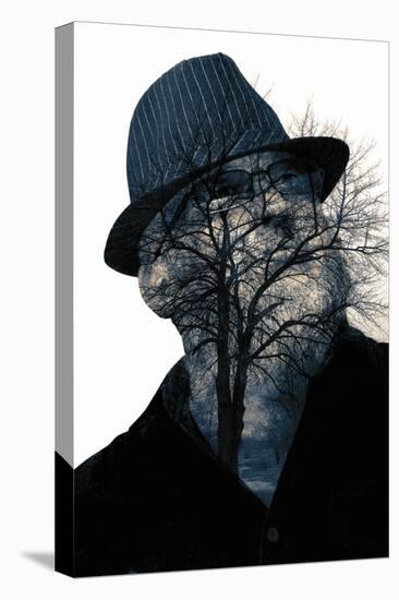 Collage of the Man in Eyepieces and A Tree-metrs-Stretched Canvas