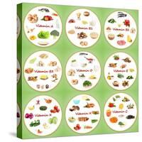 Collage Of Various Food Products Containing Vitamins-Yastremska-Stretched Canvas