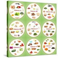 Collage Of Various Food Products Containing Vitamins-Yastremska-Stretched Canvas