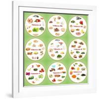 Collage Of Various Food Products Containing Vitamins-Yastremska-Framed Art Print