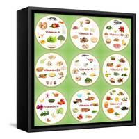 Collage Of Various Food Products Containing Vitamins-Yastremska-Framed Stretched Canvas