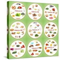 Collage Of Various Food Products Containing Vitamins-Yastremska-Stretched Canvas