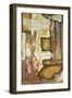 Collage on Art Paper with Gold Leaf III-Jennifer Goldberger-Framed Art Print