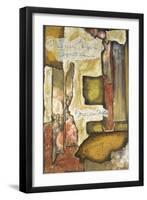 Collage on Art Paper with Gold Leaf III-Jennifer Goldberger-Framed Art Print