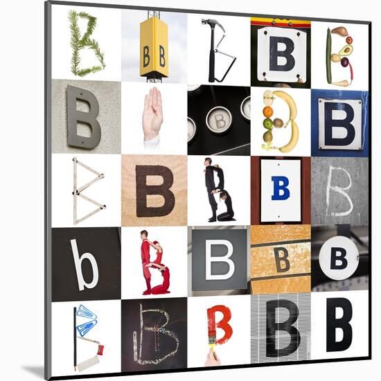 Collage With 25 Images With Letter B-gemenacom-Mounted Art Print