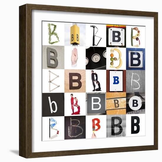 Collage With 25 Images With Letter B-gemenacom-Framed Art Print