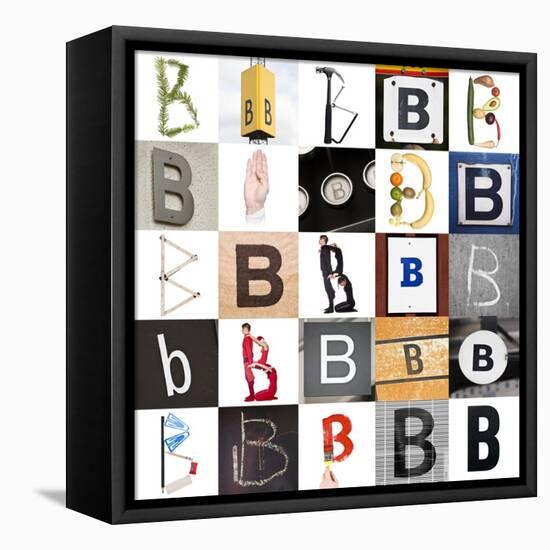 Collage With 25 Images With Letter B-gemenacom-Framed Stretched Canvas