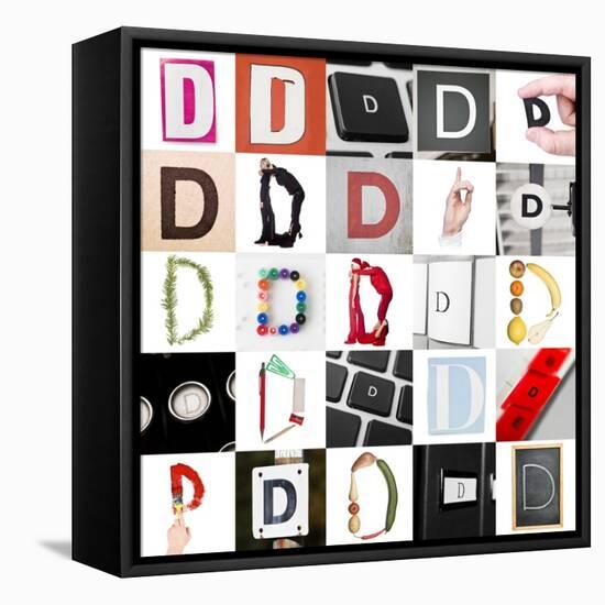 Collage With 25 Images With Letter D-gemenacom-Framed Stretched Canvas