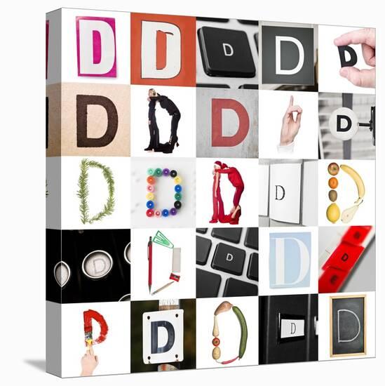 Collage With 25 Images With Letter D-gemenacom-Stretched Canvas