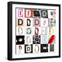 Collage With 25 Images With Letter D-gemenacom-Framed Art Print