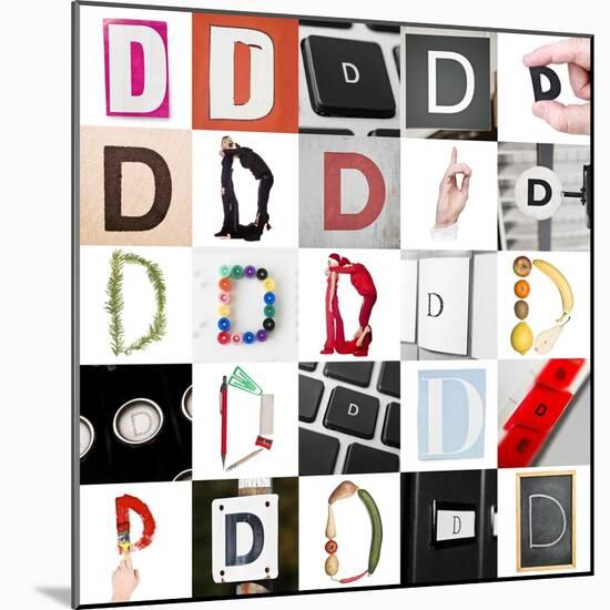Collage With 25 Images With Letter D-gemenacom-Mounted Art Print