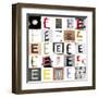 Collage With 25 Images With Letter E-gemenacom-Framed Art Print