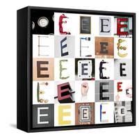 Collage With 25 Images With Letter E-gemenacom-Framed Stretched Canvas