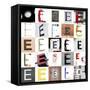 Collage With 25 Images With Letter E-gemenacom-Framed Stretched Canvas