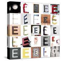 Collage With 25 Images With Letter E-gemenacom-Stretched Canvas