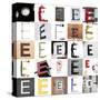 Collage With 25 Images With Letter E-gemenacom-Stretched Canvas