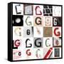 Collage With 25 Images With Letter G-gemenacom-Framed Stretched Canvas