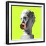 Collage with Plaster Head Model and Female Portrait. Modern Design. Contemporary Colorful Art Colla-master1305-Framed Photographic Print