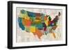 Collaged US Map-THE Studio-Framed Giclee Print