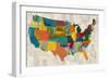 Collaged US Map-THE Studio-Framed Giclee Print