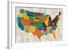 Collaged US Map-THE Studio-Framed Giclee Print