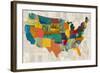 Collaged US Map-THE Studio-Framed Giclee Print