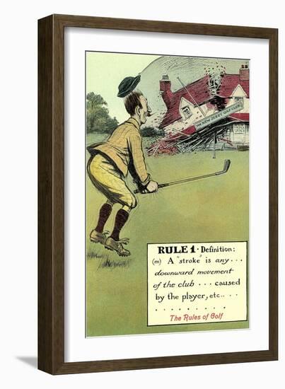 Collapsing Clubhouse, Rules of Golf-null-Framed Art Print