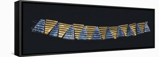 Collar with Gold Triangular Elements and Lapis Lazuli, Artefact from Royal Tomb in Ur, Iraq-null-Framed Stretched Canvas