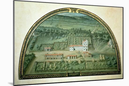 Colle Salvetti, from a Series of Lunettes Depicting Views of the Medici Villas, 1599-Giusto Utens-Mounted Giclee Print