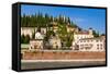 Colle San Pietro, River Adige, Verona, UNESCO World Heritage Site, Veneto, Italy, Europe-Nico-Framed Stretched Canvas