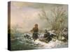 Collecting Firewood on a Winter's Day-Ludwig Mecklenburg-Stretched Canvas